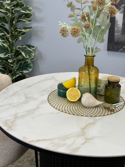 Стол Kenner LD900, черный/керамика мрамор белый глянец