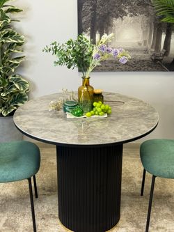 Стол Kenner LD900, черный/керамика мрамор серый глянец