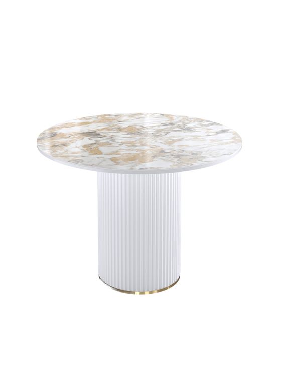 Стол KENNER LD1000 белый/керамика мрамор золотой глянец