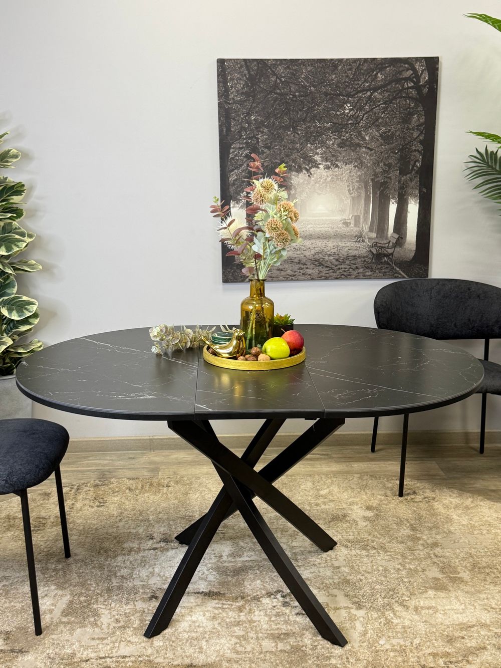 Стол KENNER R1000s черный/керамика черная