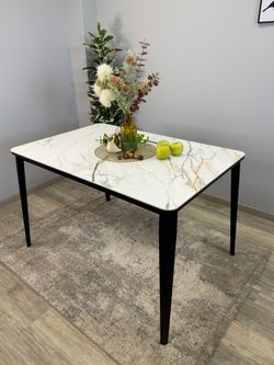 Стол KENNER KS1200 черный/керамика мрамор золотой