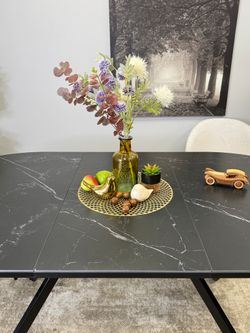 Стол KENNER DO1100 черный/керамика мрамор черный