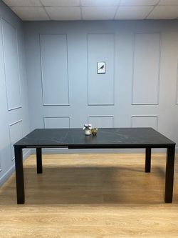 Стол KENNER BL1300 черный/керамика мрамор черный