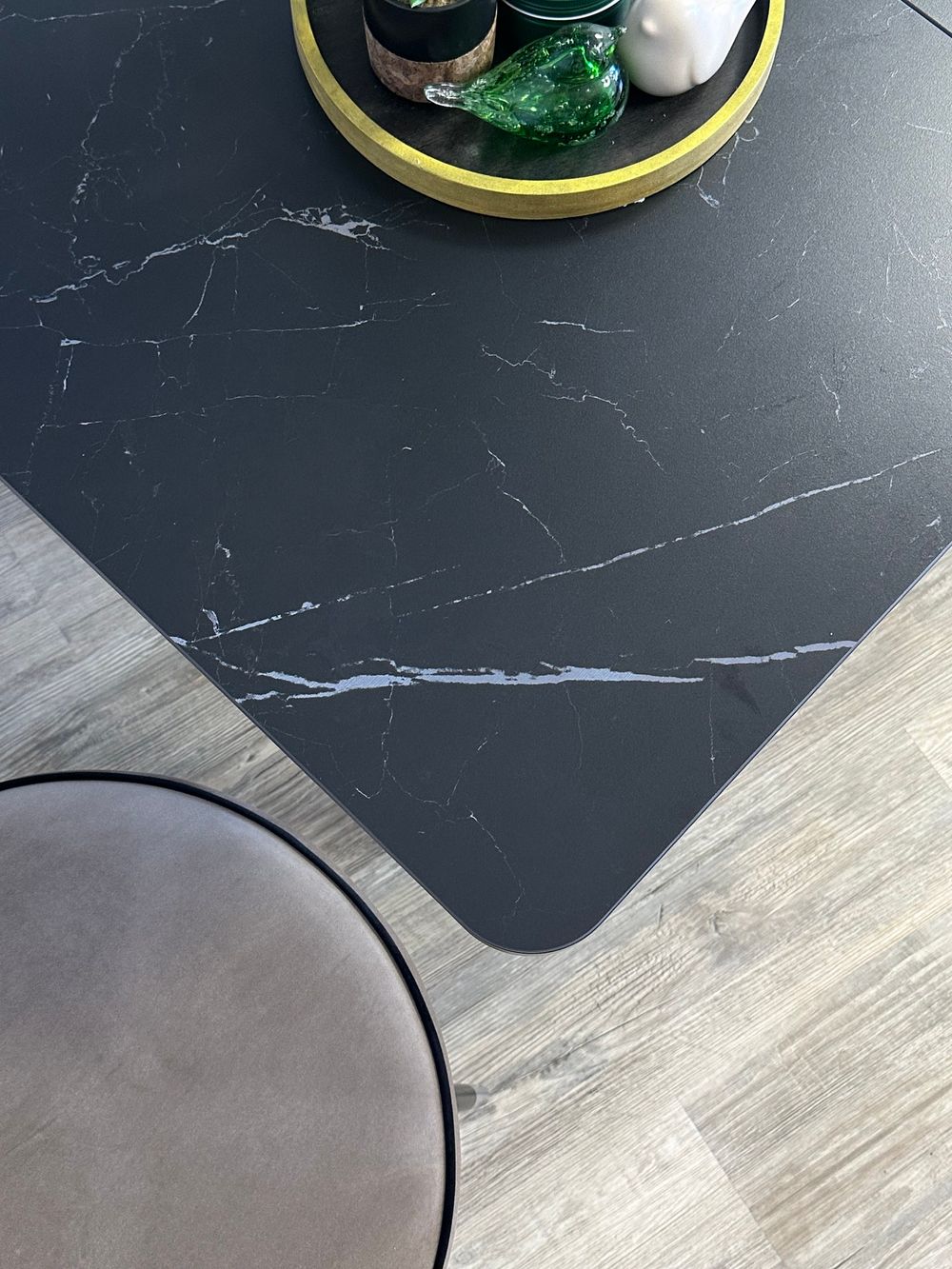 Стол KENNER AZ1200 черный/керамика мрамор черный