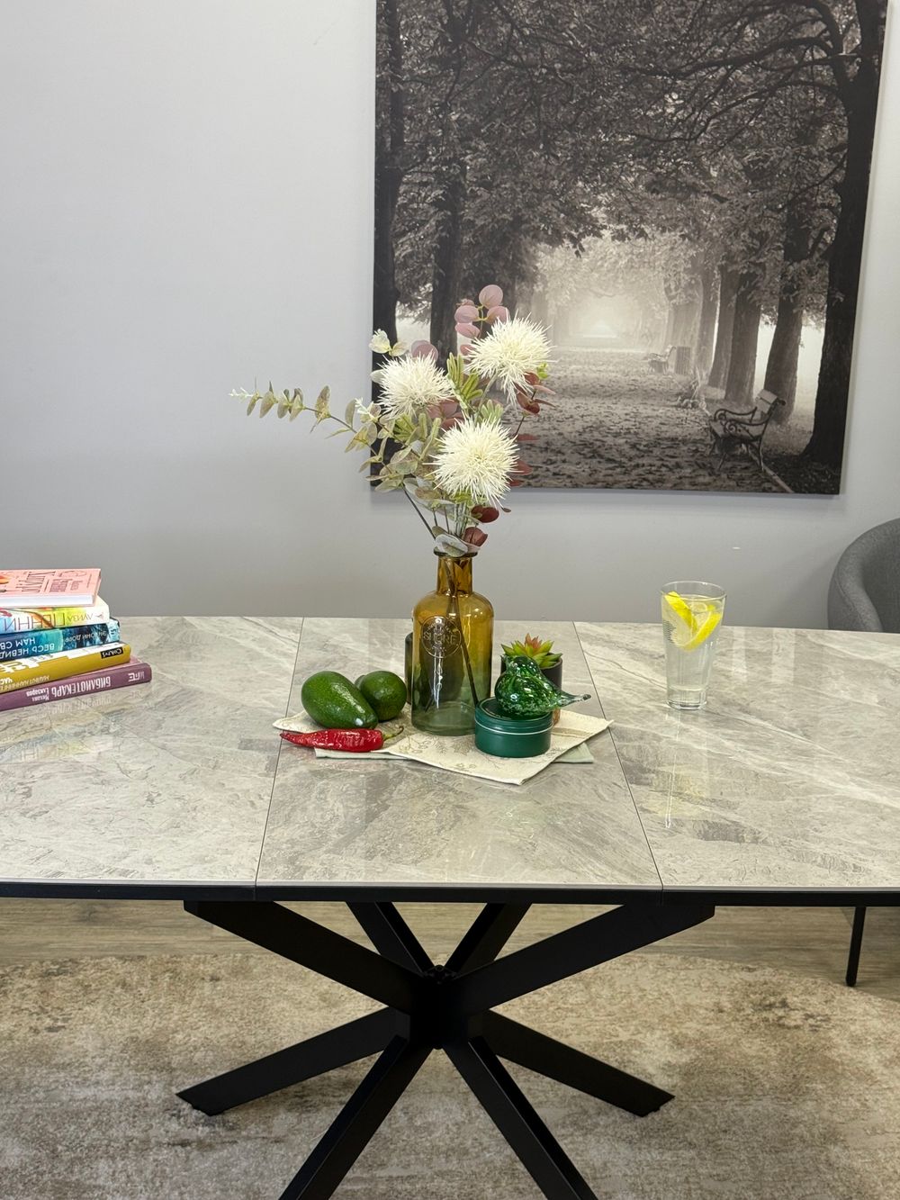 Стол KENNER BR1300 черный/керамика NEW ARMANI GRAY