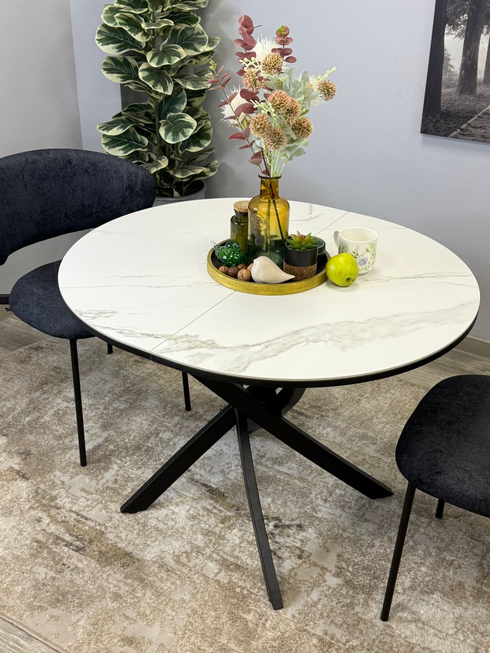 Стол Kenner R1000, черный/керамика TOP ALPINE WHITE арт.170118