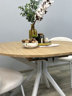 Стол Kenner DO1100, белый/дуб натуральный