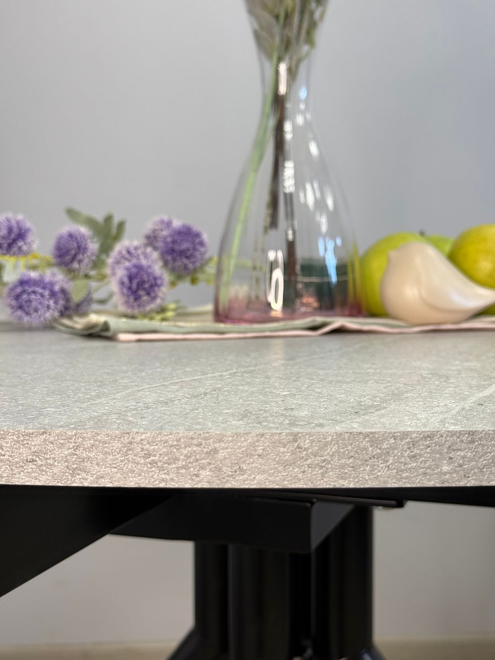 Стол KENNER AR1000 черный/мрамор светло-серый