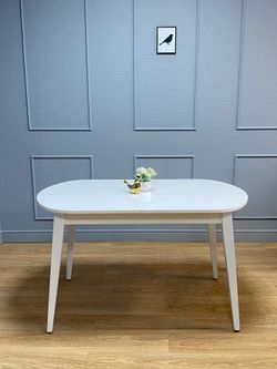 Стол KENNER 1300 М белый/стекло белое глянец