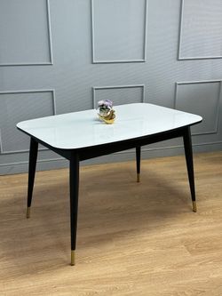 Стол KENNER 1200K венге/стекло белое глянец