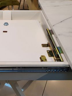 Стол KENNER B1300 белый/стекло камень белый сатин