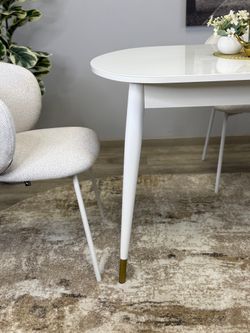 Стол KENNER 1300K белый/стекло белое глянец