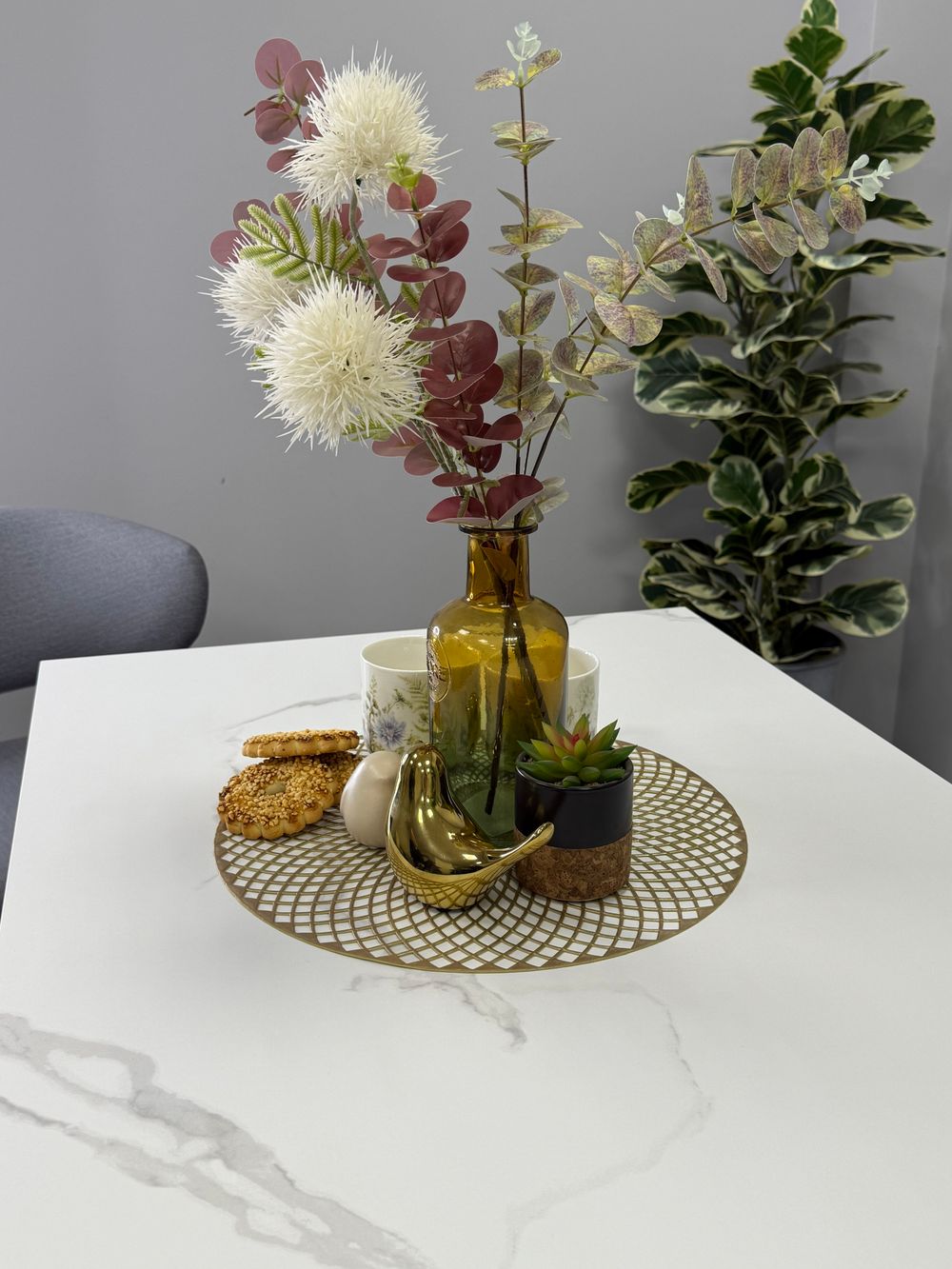 Стол KENNER LK1000 черный/керамика GLORIA WHITE