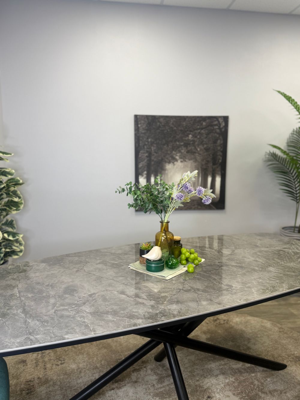 Стол KENNER DF2000 черный/керамика белая глянец