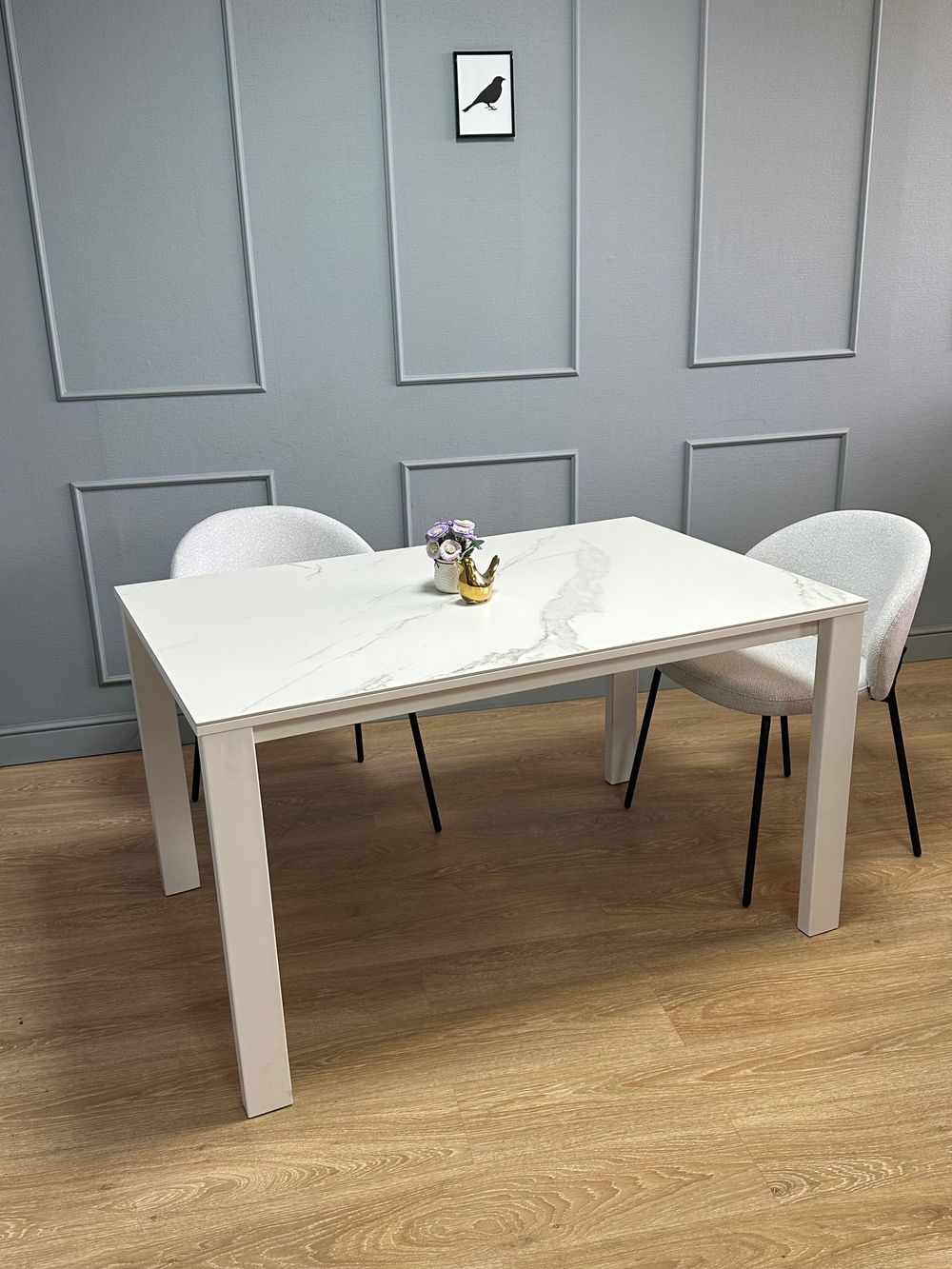 Стол KENNER BL1300 белый/керамика мрамор белый