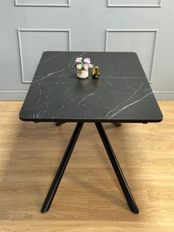 Стол KENNER DC1300 черный/керамика мрамор черный