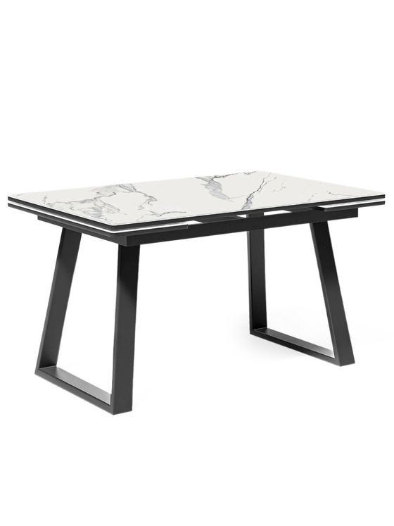Стол KENNER ML1400 черный/керамика мрамор белый