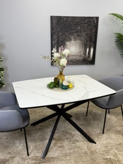 Стол KENNER BR1200 черный/керамика белая