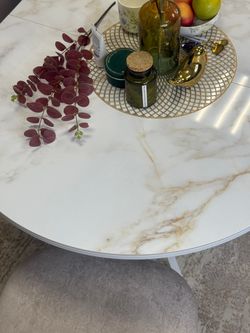 Стол Kenner R1100s, белый/керамика мрамор белый глянец