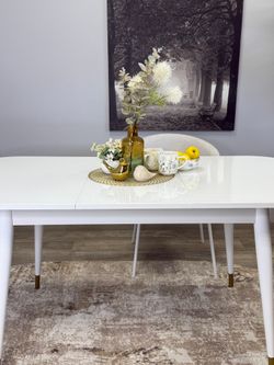 Стол KENNER 1300K белый/стекло белое глянец