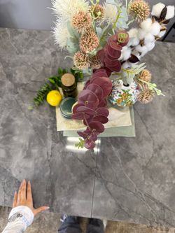 Стол DL1600 черный/керамика серая глянец