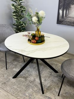 Стол KENNER DO1100 черный/керамика мрамор белый