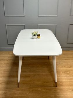 Стол KENNER K1200 белый/стекло белое сатин