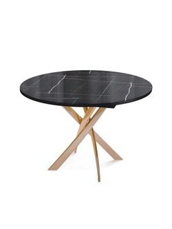 Стол KENNER R1100 золото/камень черный глянец