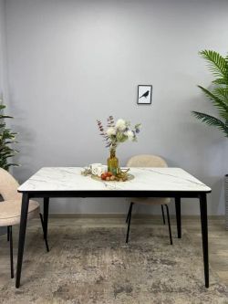 Стол KENNER KS1400 черный/керамика мрамор золотой