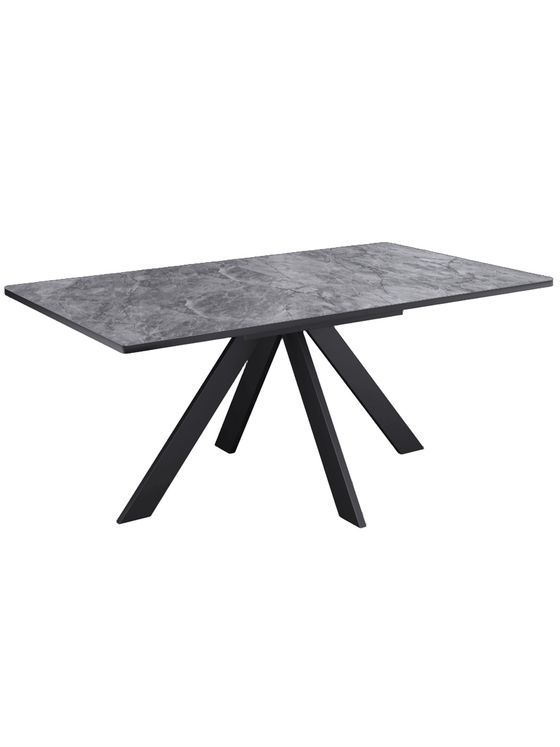 Стол DL1600 черный/керамика серая глянец