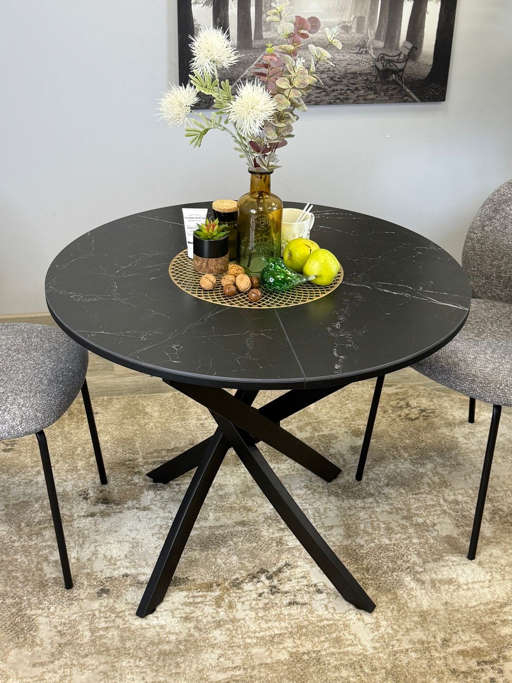 Стол KENNER R900 черный/керамика черная