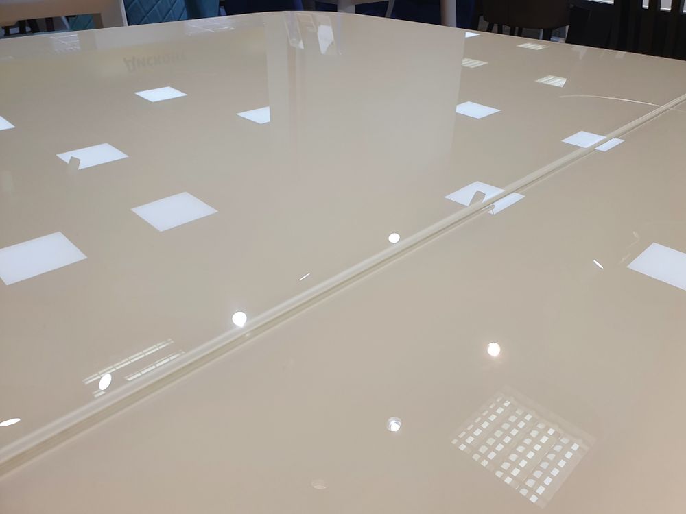 Стол KENNER 1200М  крем/стекло крем глянец