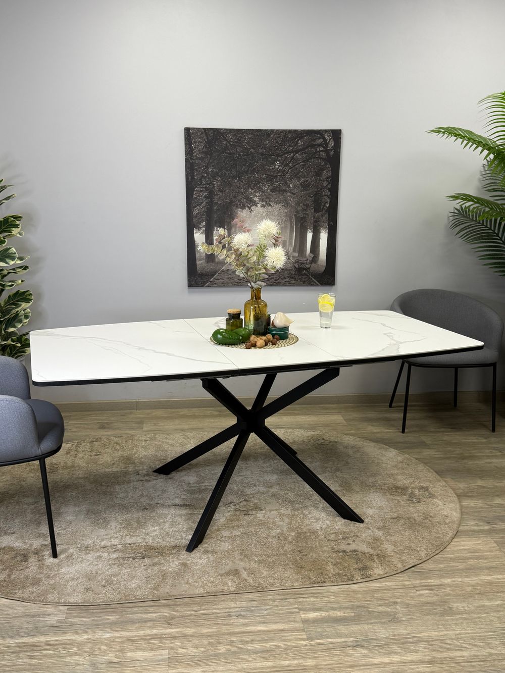 Стол Kenner BR1300, черный/керамика GLORIA WHITE