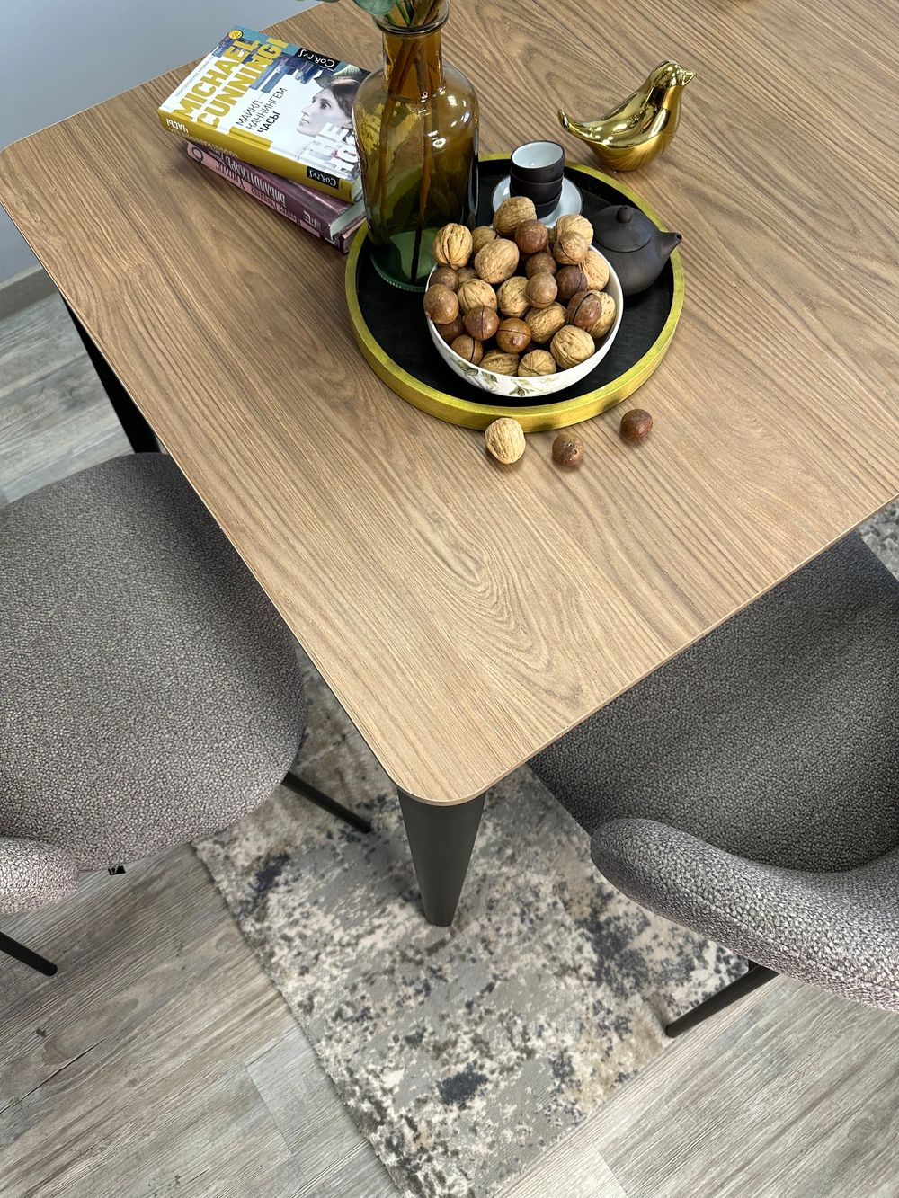 Стол KENNER KS1200 черный/дуб коричневый