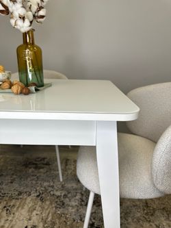 Стол KENNER 900 М белый/стекло белое глянец