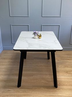 Стол KENNER AK1200 черный/керамика мрамор белый