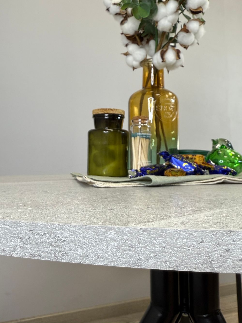 Стол KENNER RR900 черный/мрамор светло-серый