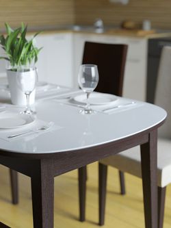 Стол KENNER 1300С  венге/стекло белое сатин