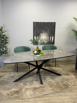 Стол KENNER DF2000 черный/керамика белая глянец