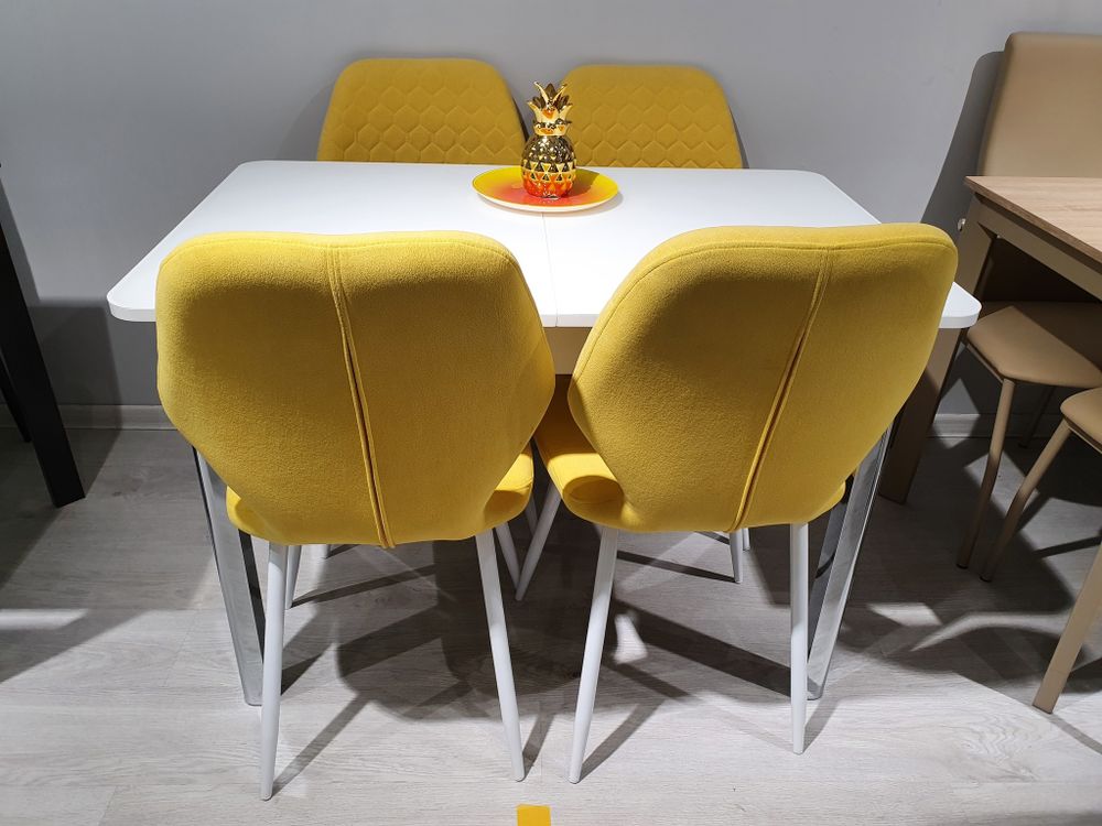 Стол KENNER 1100s белый/стекло белое сатин