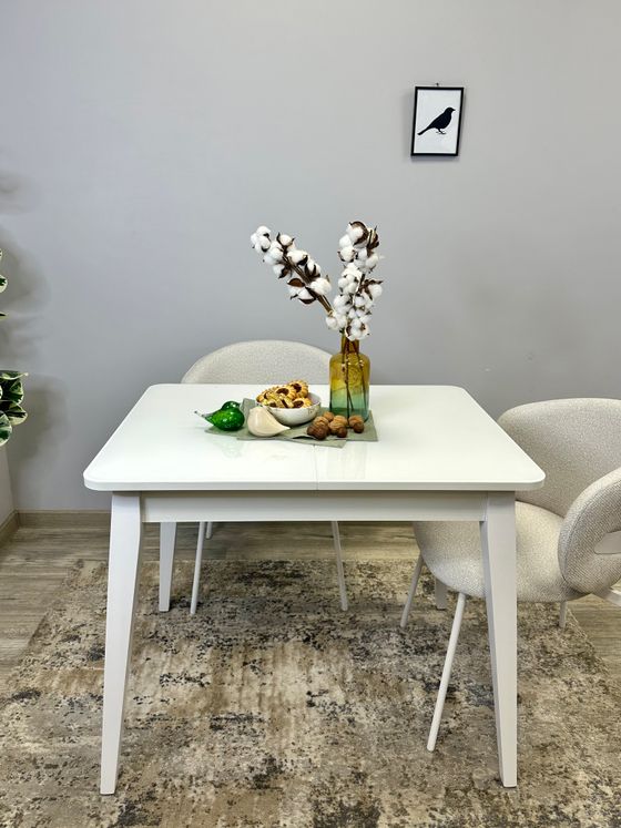 Стол KENNER 900 М белый/стекло белое глянец