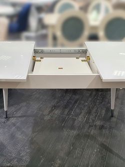 Стол KENNER K1250 белый/стекло белое глянец