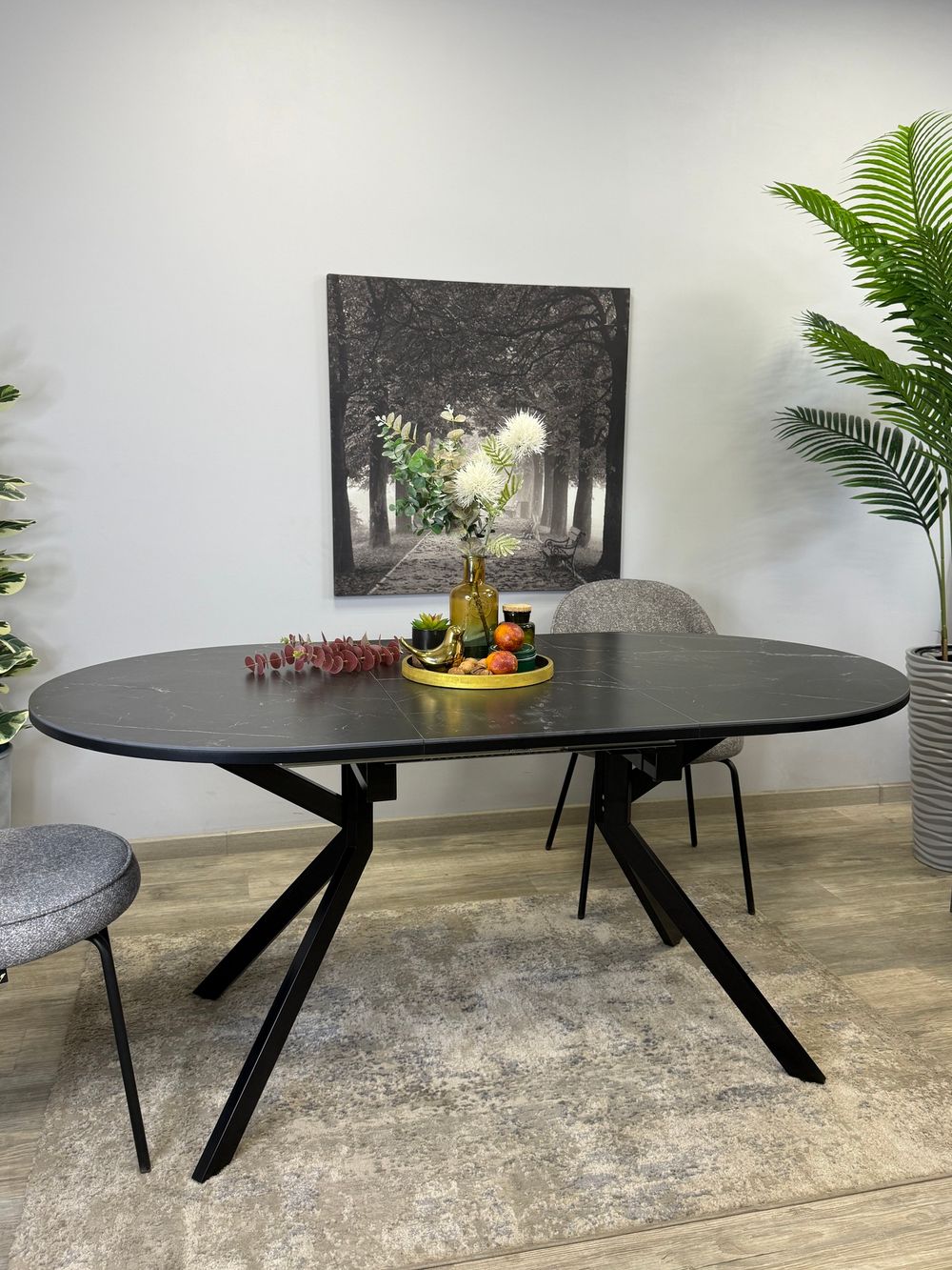 Стол KENNER DO1200 черный/керамика черная