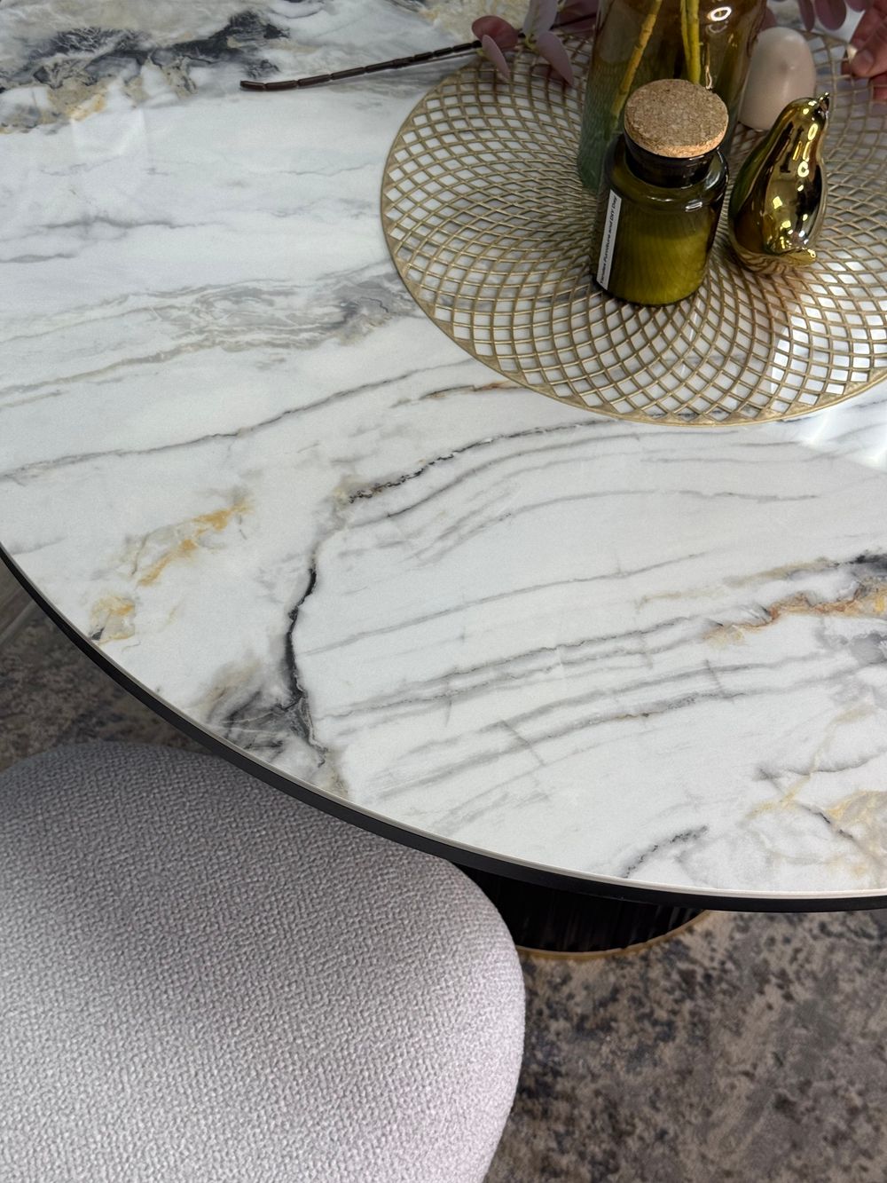 Стол KENNER LD1000 черный/керамика гранит арктический глянец