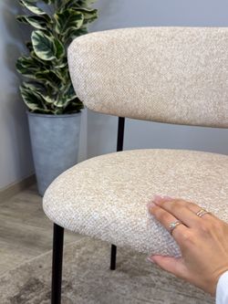Комплект стульев бежевый букле КЕННЕР 309SD на черном металлокаркасе, 2шт