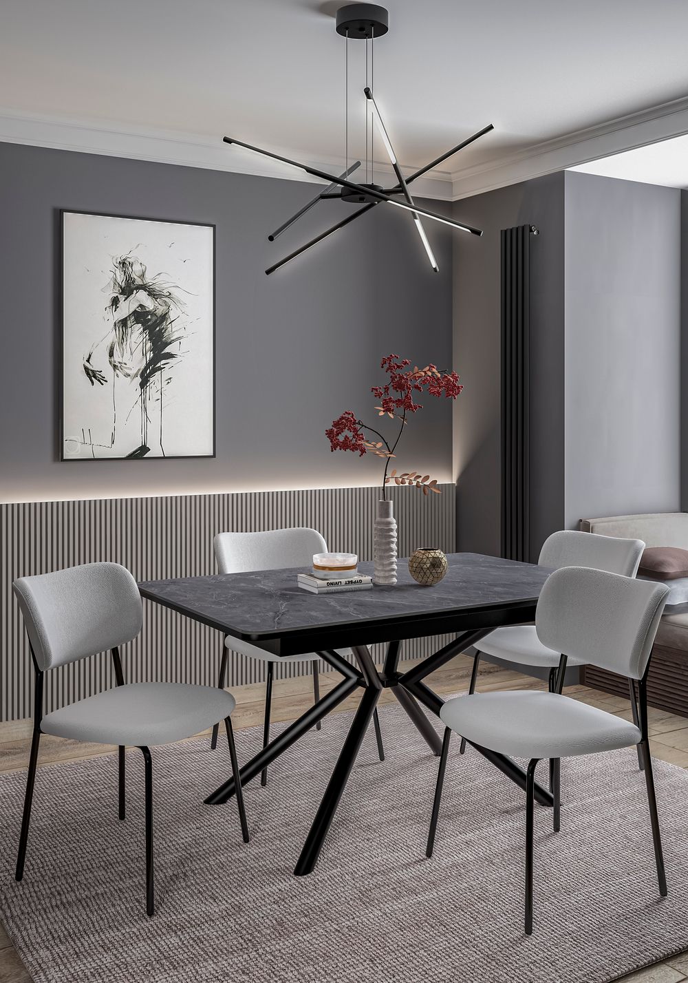 Комплект стульев 2шт KENNER 302SD черный/серебристый микробукле