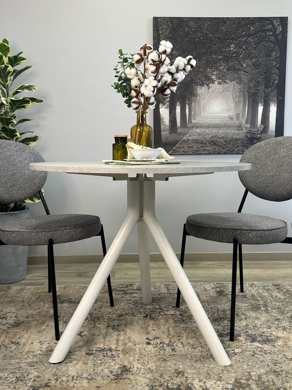 Стол KENNER RR900 белый/мрамор светло-серый