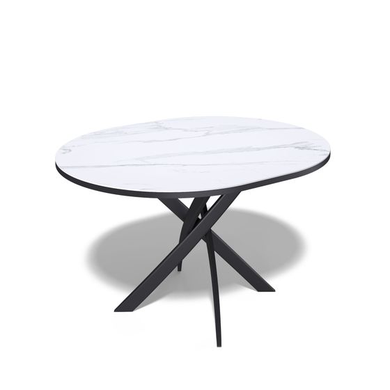 Стол KENNER R1000s черный/керамика мрамор белый