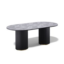 Стол KENNER LDs2000 черный/керамика LARKA GRAY