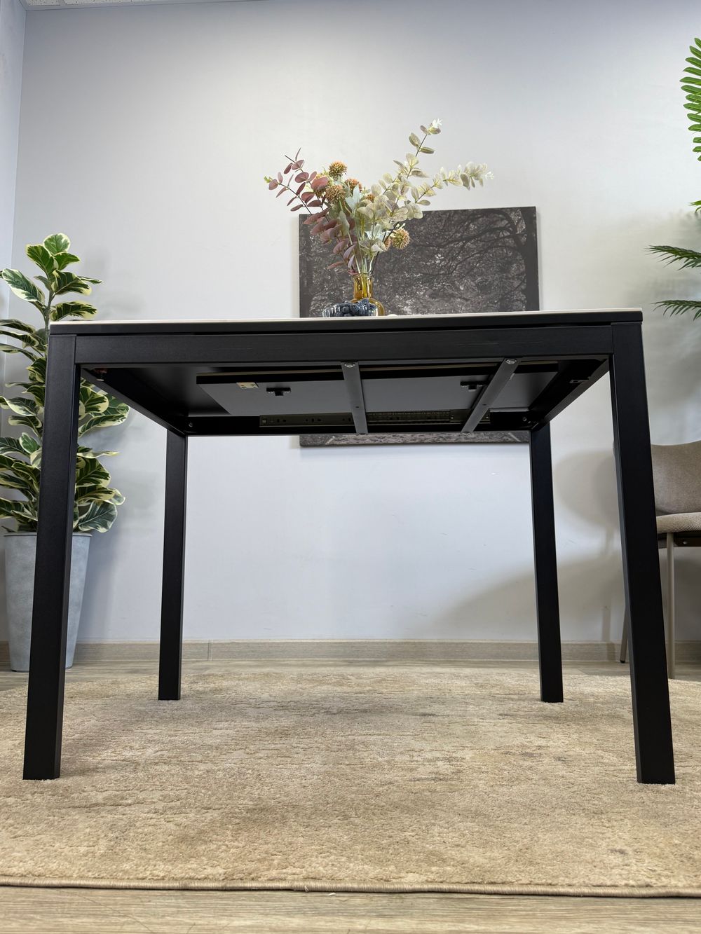 Стол KENNER LK1000 черный/керамика CARMEN LIGHT GRAY арт.170156